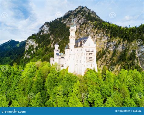 Neuschwanstein Castle Aerial View Stock Image - Image of germany ...