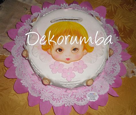 Torta de Bautizo - Angeles - Dekorumba