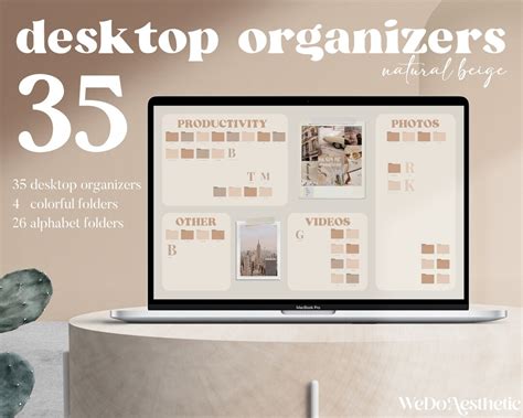 Desktop Wallpaper Organizer MacBook Folder Icons Mac Natural - Etsy