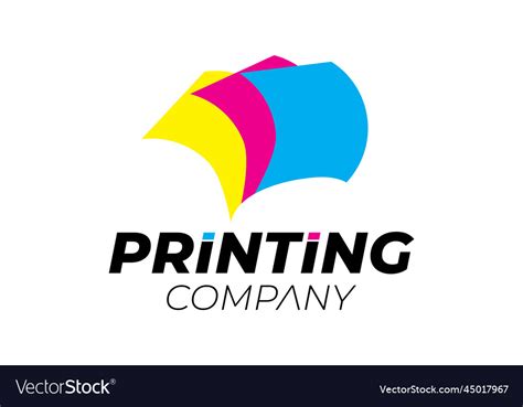 Paper printing company logo design Royalty Free Vector Image