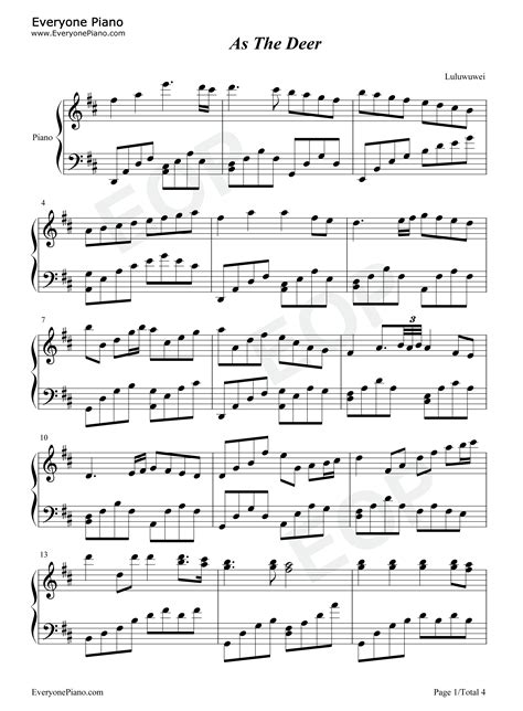 As The Deer Panteth Sheet Music - cloudshareinfo