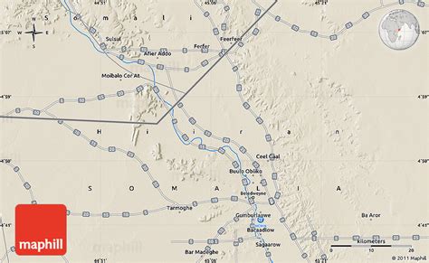 Shaded Relief Map of Beledweyne