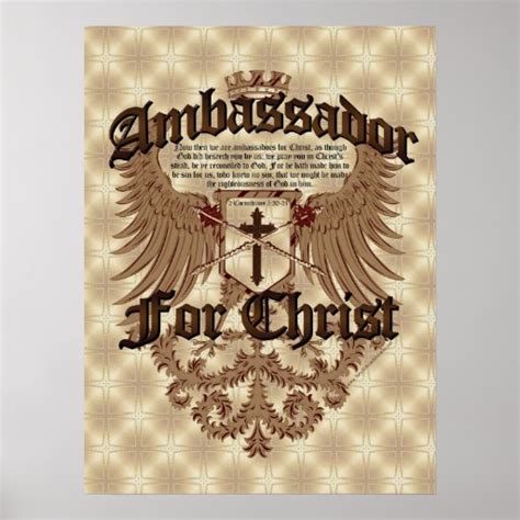 Ambassador For Christ, Corinthians Bible Verse Poster | Zazzle