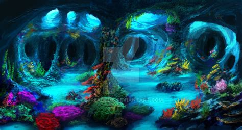 Underwater Caves (Commission) | Underwater caves, Underwater world ...