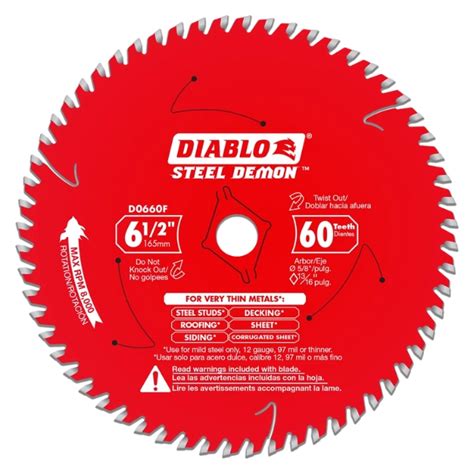 Diablo D0660F 6-1/2" X 60T STEEL DEMON Saw Blade for Very Thin Mild Steels - BC Fasteners & Tools