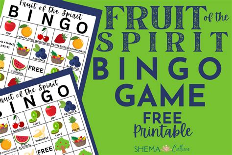 Fruit of the Spirit Bingo Game Free Printable Activity