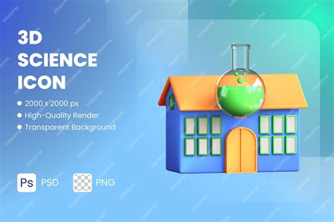 Premium PSD | A blue and green poster for a science experiment.