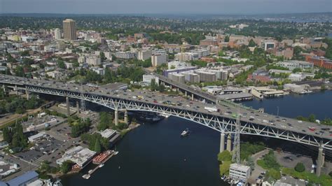 Ship Canal Bridge, Seattle Aerial Stock Footage - 8 Videos | Axiom Images