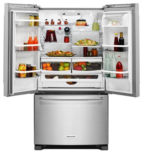 KitchenAid 20 Cu. Ft. French Door Refrigerator with Interior Dispenser ...