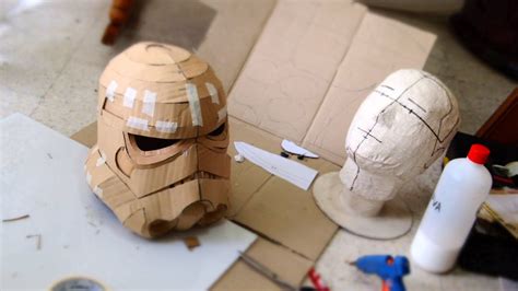 #75: Stormtrooper Helmet DIY Part 1 - Cardboard, Face, Jaw, Chin (free template) | Star wars diy ...