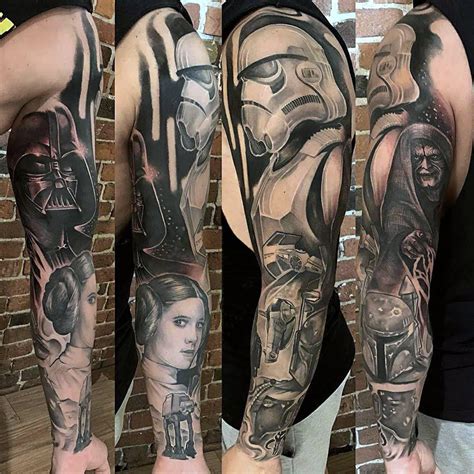 My First Tattoo: Full Star Wars Sleeve by Alex Deschenes at Imperial Tattoo Connexion in ...