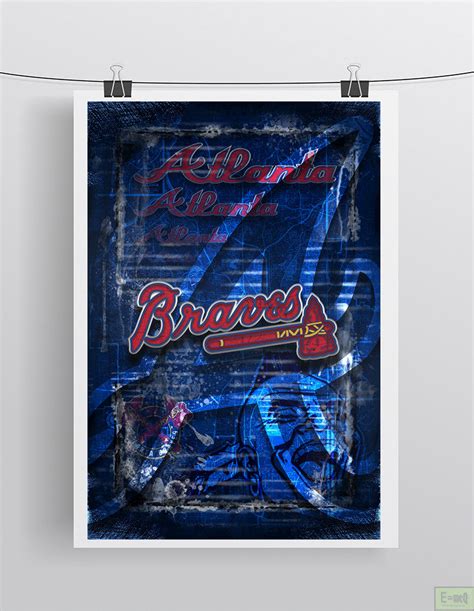 Atlanta Braves Baseball Poster, Braves Print, ATL Braves Gift, Braves – McQDesign