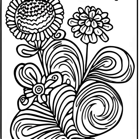 Flowers Coloring Page Black and White · Creative Fabrica