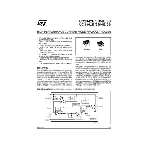 UC3843B ST PWM Controller Datasheet