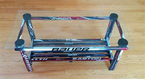 Coffee Table – Glass Top | Hockey Stick Builds