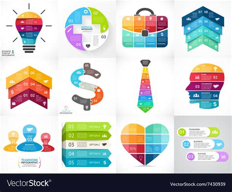 Creative arrows infographics set diagrams Vector Image