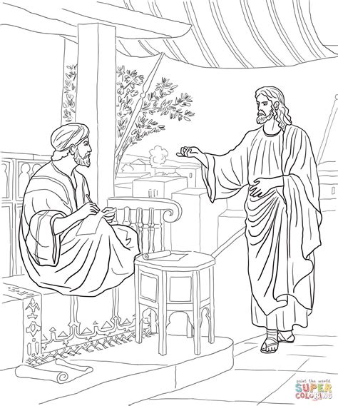 Jesus Calls Matthew coloring page | Free Printable Coloring Pages