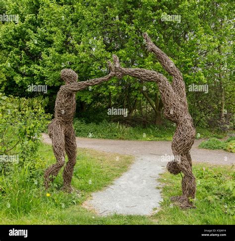 Unusual statues, made from natural materials, with two live sized Stock Photo: 158382088 - Alamy