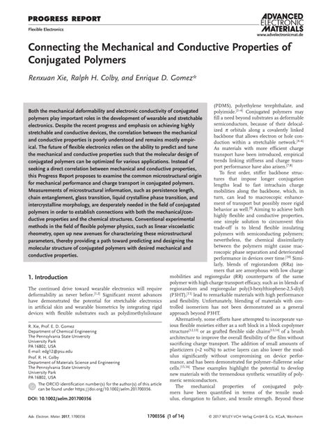 (PDF) Connecting the Mechanical and Conductive Properties of Conjugated ...