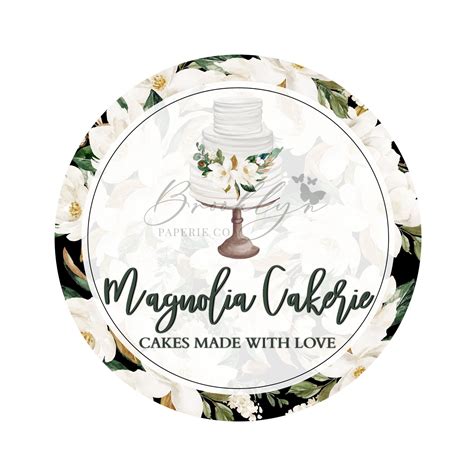 Magnolia Flower Bakery Logo - Cake Baker Business Logo - Farmhouse Cake ...