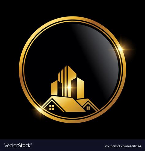 Golden luxury real estate logo icon Royalty Free Vector