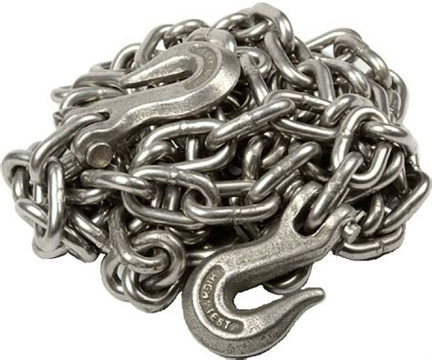 3/8" X 20ft Tow Chain w/ Clevis Grab Hooks Towing Pulling Secure Truck Chains – EconoSuperStore