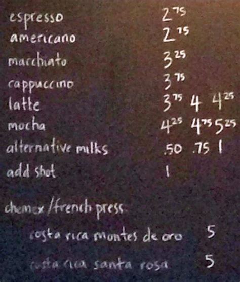 Stumptown Coffee Roasters Menu - Urbanspoon/Zomato