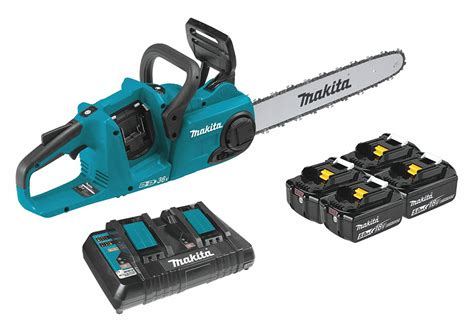 MAKITA 16 in, 18 V, Battery Powered, Chain Saw Kit, Battery Amperage 5 ...