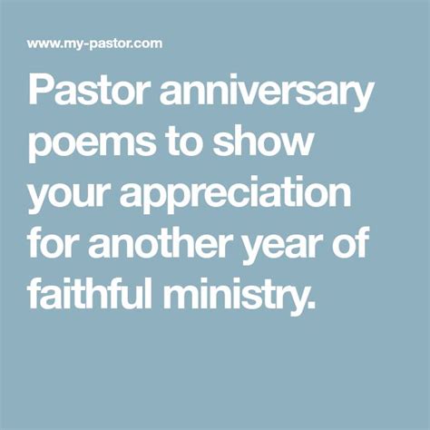 Pastor anniversary poems to show your appreciation for another year of ...