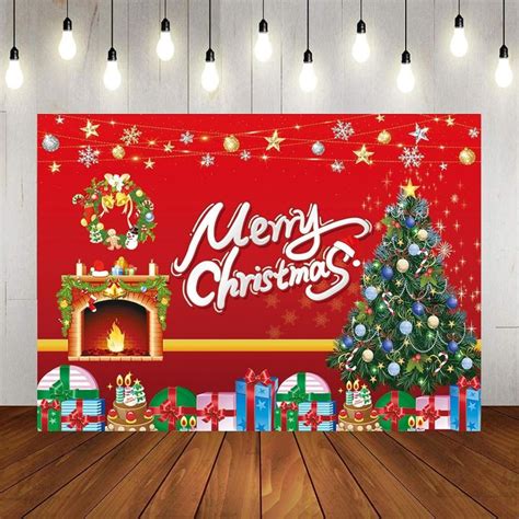 Merry Christmas Backdrop Christmas Fireplace Theme Backdrop for ...