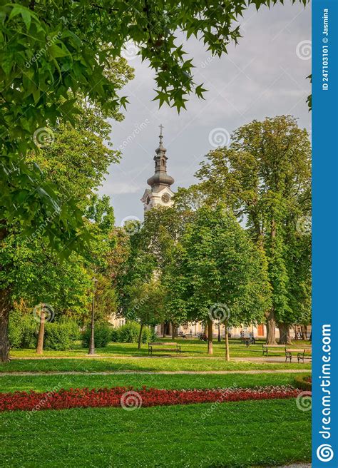 Bjelovar Cathedral of Teresa of Avila View from the Central Park Editorial Photo - Image of ...