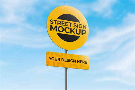 Premium PSD | Isolated 3d street sign mockup for advertising or branding