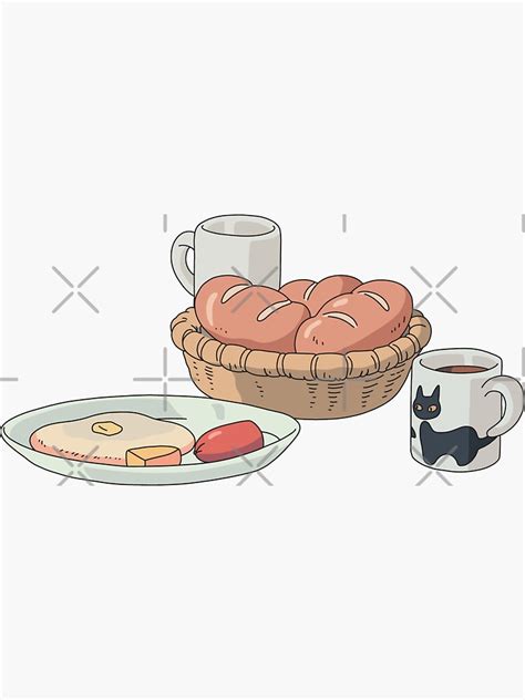 "Anime Breakfast Doodle" Sticker for Sale by Papaink | Redbubble