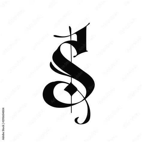 Letter S, in the Gothic style. Vector. Alphabet. The symbol is isolated ...