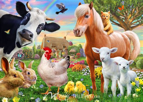 Farm Animals for Kids Wallpaper Mural by Magic Murals