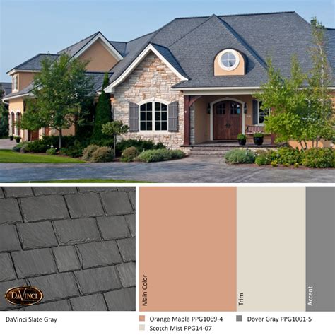 Exterior Color Scheme - Slate Gray - DaVinci Slate Roof