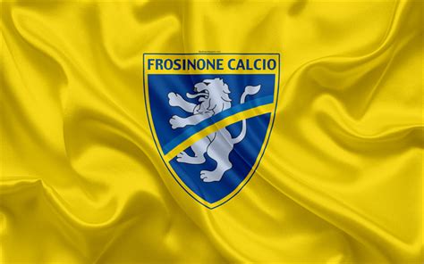 Download wallpapers Frosinone Calcio, FC, 4k, Serie B, football, silk texture, emblem, silk flag ...