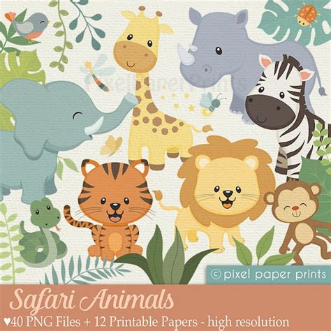 Safari Animals Clip art - Cute animals - clipart - Jungle Clip Art ...