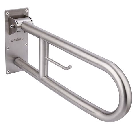 23.6 INCH Stainless Toilet Safety Rails, WochiTV Handicap Grab Bars for ...