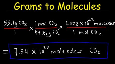 Grams to Molecules and Molecules to Grams Conversion, Chemistry Practice Problems, Stoichiometry ...