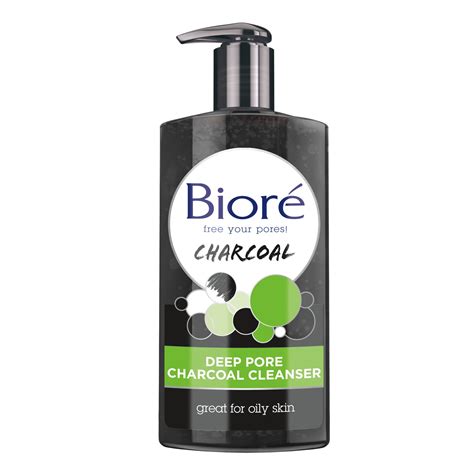 Biore Deep Pore Charcoal Daily Face Wash for Dirt & Makeup Removal, for Oily Skin, 6.77 fl oz ...