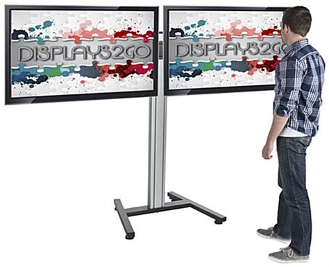 Dual Screen Floor Stand | Height Adjustable Mount