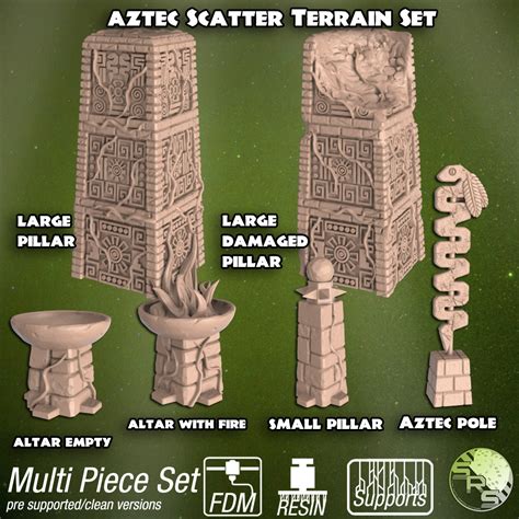 3D file Aztec Themed Scatter Terrain 🦎・3D printing idea to download・Cults