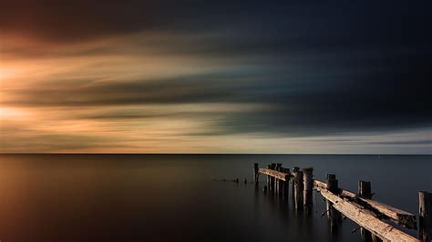 HD wallpaper: evening, horizon, sky, calmness, waterscape, sunset, cloud - sky | Wallpaper Flare