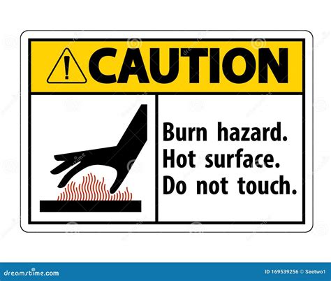 Caution Burn Hazard,Hot Surface,Do Not Touch Symbol Sign Isolate on ...