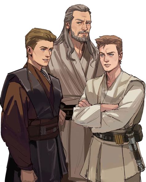 Qui-Gon, Anakin and Obi-Wan art by @thisuserisalive • Instagram | Star wars pictures, Star wars ...