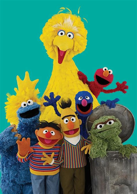 Sesame Street The Gang Cookie Monster Elmo Big Bird Oscar Greeting Card ...
