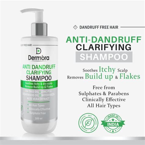 Anti-Dandruff Clarifying Shampoo Reduces Dandruff, Flakes, Soothes Scalp 300 Ml - dermora