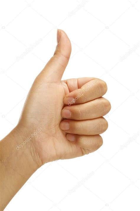 Female hand with thumbs up positive gesture Royalty Free Stock Photos ...