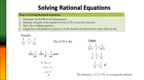 Solving Rational Equations #1 - YouTube